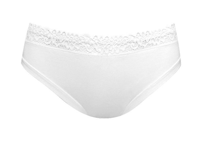 Мини-бикини "Однотон с кружевом" белые